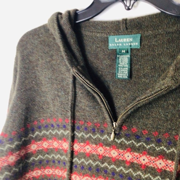 Lauren Ralph Lauren vintage rare sweater women full zip hoody women medium - Picture 5 of 9